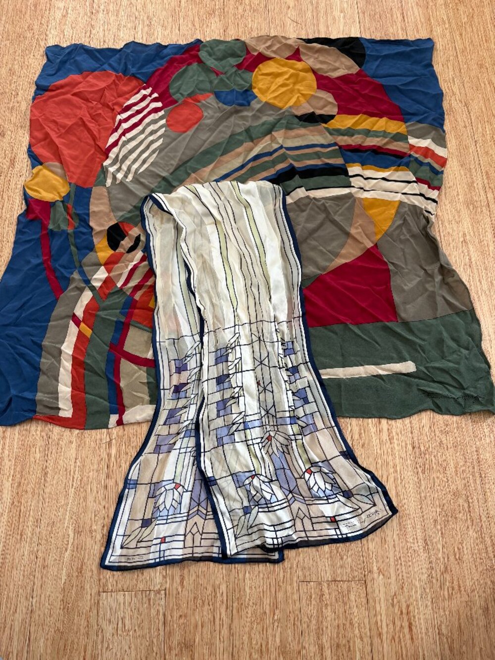 2 Vintage Silk Scarf Frank Lloyd Wright  The Museum Of Modern Art New York
